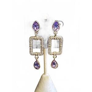 Elegant Purple Dangle Earrings by Saks Fifth Avenue